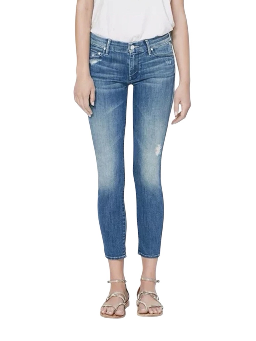 MOTHER DENIM THE LOOKER CROP SKINNY JEANS GRAFFITI GIRL SIZE 25